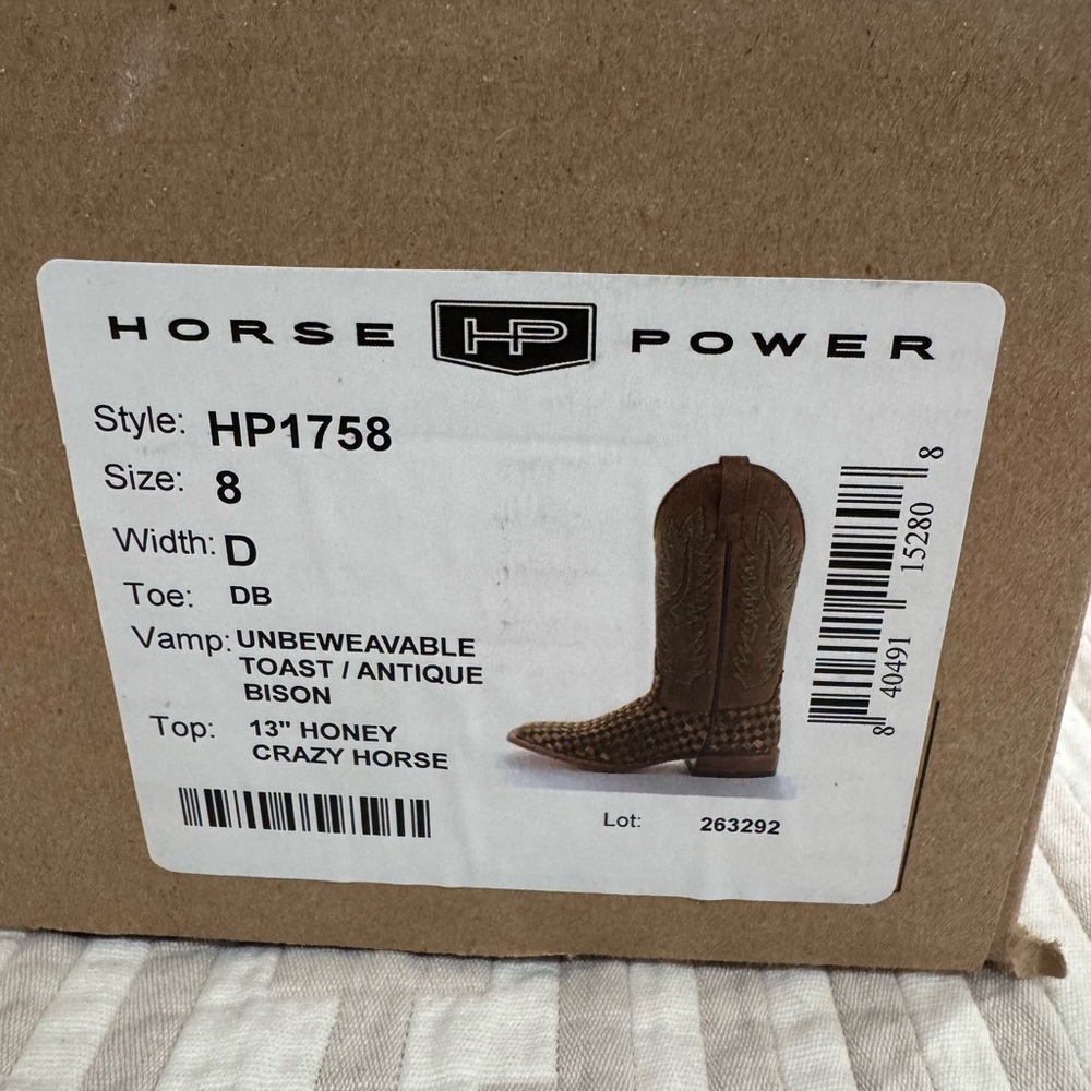 Horse Power Women's Honey Brown Heeled Cowboy Boots - Size 8